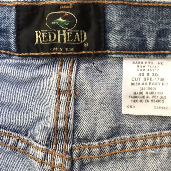 Redhead Bass Pro Shops Mens Jeans 40x30 As Easy Fit Heavyweight Blue  Denim - Picture 6 of 8